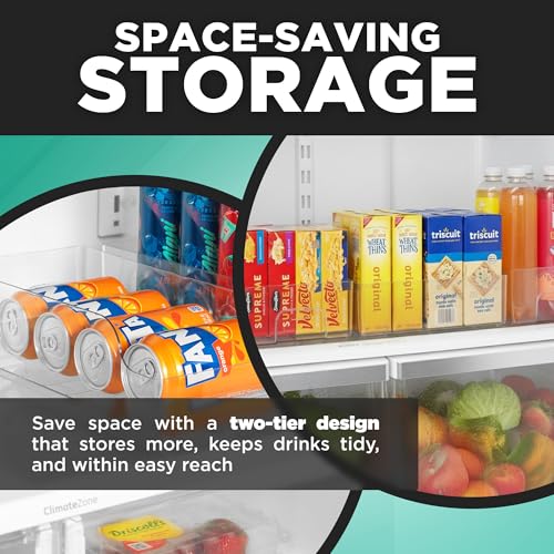 Oizeir Automatic Food Storage Organizer - Clear Pantry Organizer With Automatic Dispenser For Refrigerator - Drink & Food Holder For Fridge - Organizing Rack Kitchen & Pantry (Large) (1-Pack) - Image 5