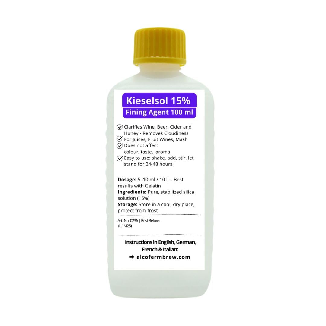 Kieselsol Clarifier 15% - 100ml Wine Fining for clarification of wine, juices, beer