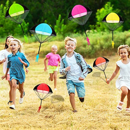 JX 6Pcs Parachute Toy, Tangle Free Throwing Parachute Toys, Hand Throw Flying Toys, Army Man with Parachutes, Kids Parachute Toys for Children\'s Outdoor Play Gifts, Summer Activities, 6 Colors - Thumbnail 5