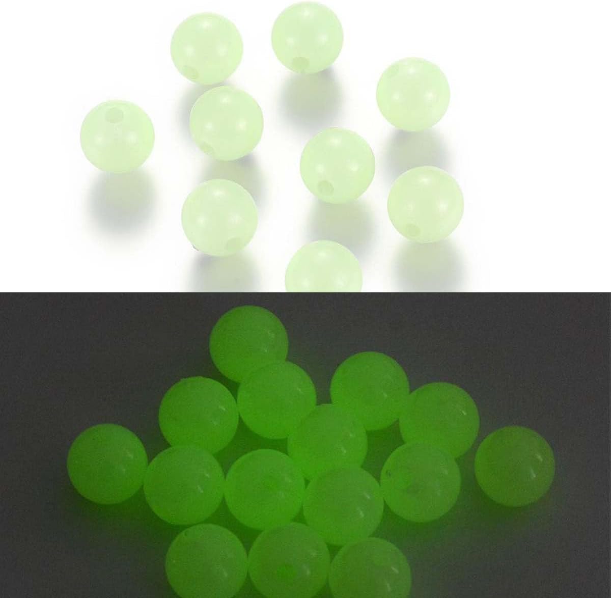 500 Small Light Pale Green 4mm Round Glow in The Dark Plastic Acrylic Jewelry Craft Luminous GID Beads - Image 2