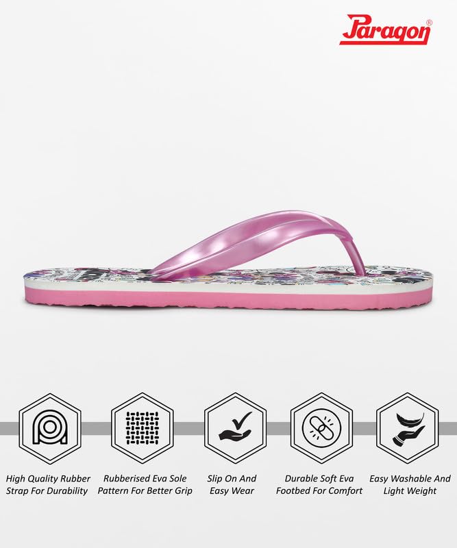 Image of PARAGON DK3743L Women's Pink Slipper Flipflops | Trendy Cushioned Slippers, Stylish and Durable | Perfect for Everyday Casual Wear