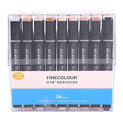 12/24/36 Colores Art Alcohol Twin Brush Rotuladores dobles Color de piel Set...