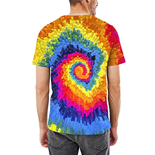 Hgvoetty SHIRTS-ZARAN27-L Tie Dye Shirt For Men Women 3D Novelty Colorful T-Shirts Unisex Crewneck Graphic Tees L thumb #4