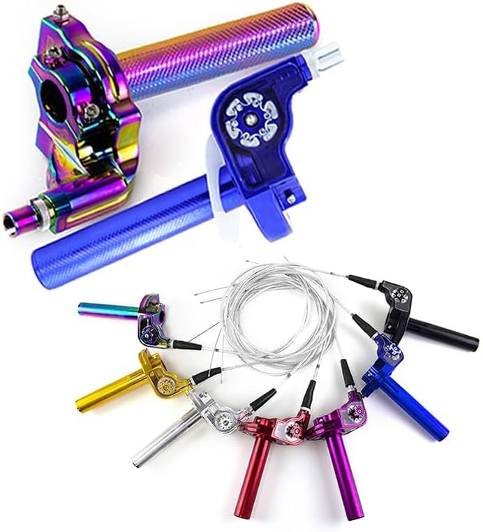 7/8'' Motorcycle Throttle Handle Accelerator Twist Handlebars Grip Cable Quick CRF Pit Bike ATV Universal(Color)