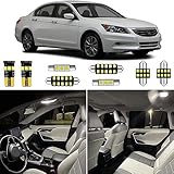 HUOKEDS 13pcs White Accord Interior Lights Kits for 2003 2004 2005 2006 2007 2008 2009 2011 2012 Honda Accord 6000K Super Bright White Interior Bulbs Package + Installation Tool