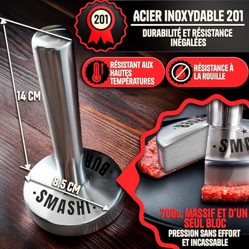 Smash burger press aplatisseur viande acier inoxydable SMASHI