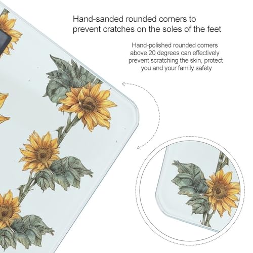 Báscula digital de baño con diseño floral pintado a mano miniatura 4