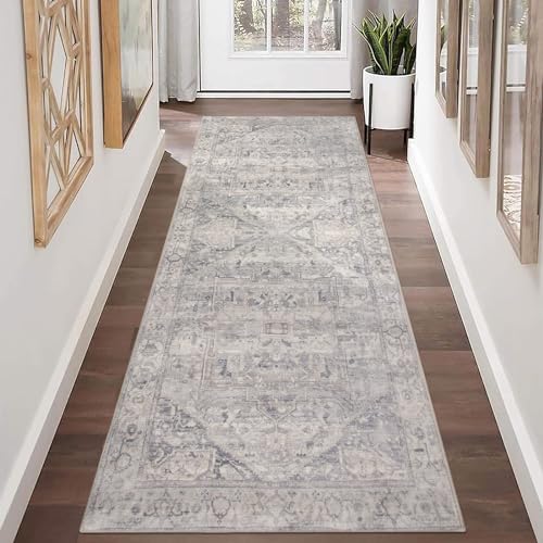 Homcomodar Vintage Runner Teppiche mit Gummirücken 65x180cm Distressed Flur Teppiche...