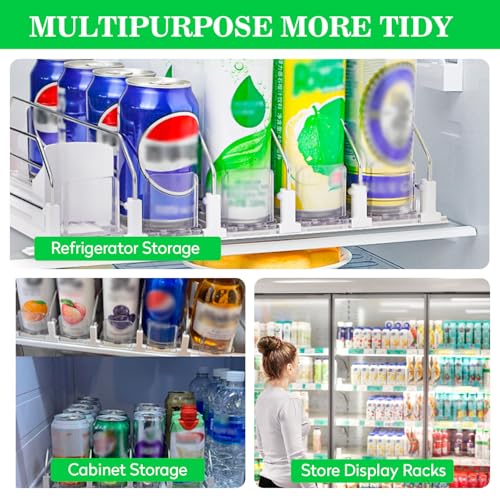 Organizador de latas autoempuje ajustable para 30 bebidas en nevera de 38cm 4