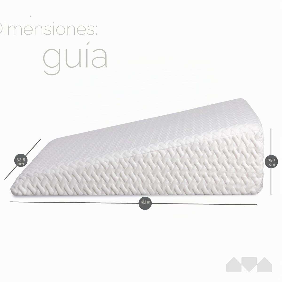 Milliard Almohada de Cuña de Espuma Viscoelástica, Soporte para la Espalda Almohada de Lectura, Cojin Antireflujo para Cama y sofá - para Dormir Elevado