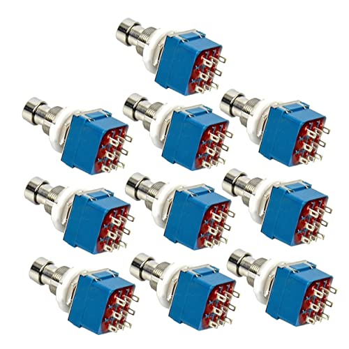 NOLITOY 10個ピン エレキギターエフェクターボックス フットスイッチ トゥルーバイパスメタル ブルー