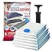 Spacesaver Premium Vacuum Storage Bags 6 Pack (2 x Medium, 2 x Large, 2 x Jumbo) 80% More Storage! Hand-Pump for Travel! Double-Zip Seal and Triple Seal Turbo-Valve for Max Space Saving! (6 Pack)