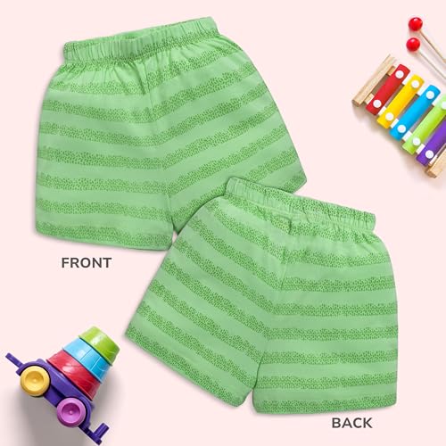 Image of LuvLap Baby Boys & Girls Regular Fit 100% Cotton Shorts Pack of 6