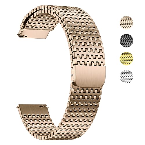 Fullmosa 22mm Stainless Steel Watch Strap for Samsung Galaxy Watch 3 45mm/Huawei GT3/GT 2 46mm, Mesh Loop Magnetic Clasp Watch Band for Fossil Gen 6/Noise Colorfit - Rose Gold (B0C6TCDYFT) Amazon Price History, Amazon Price Tracker
