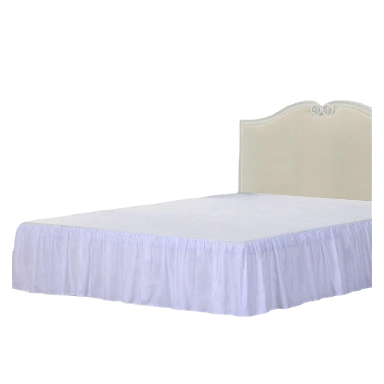 Bettrock einfarbiger Bettrock mit Oberfläche, Queen-Size-Bett, einfaches An- und Ausziehen, Bettrock, Volant, Größe 35 cm, Höhe für Doppelbett, Queen-Size-Bett, King-Size-Bett (Farbe: Braun, Größe: