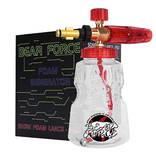 BEARFORCE 高圧洗浄機 真鍮フォームキャノンフォームジェネレーター スノーフォームランス & 1.25mm & 1.10mm ノズル Ryobi/Hikoki Hitachi 旧日立/ZaoH Vittorio 高圧洗浄機と互換性あり