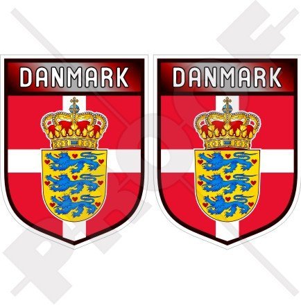 2 Stickers Danemark 'Né Et Fierté Danois' 75mm - Vinyle Pour Voiture