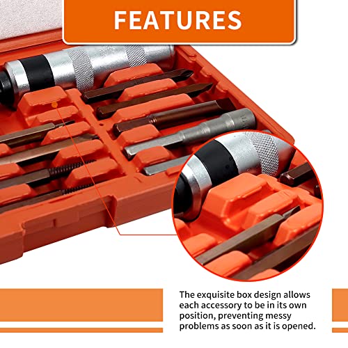 Akm Hand Manual Reversible Impact Driver Set Extractor-26 Pcs Impact Screwdriver S2 Steel Hex Phillips Slotted Screwdriver Bits Much More Durable Disengage Rusted Fasteners Or Frozen Bolts #TOP1