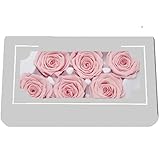 Cabeza de rosa preservada de grado A de 5 a 6 cm, 6 unidades por caja, rosas reales naturales de grado superior, rosa eterna para el día de la madre, día de San Valentín, regalos de cumpleaños, boda
