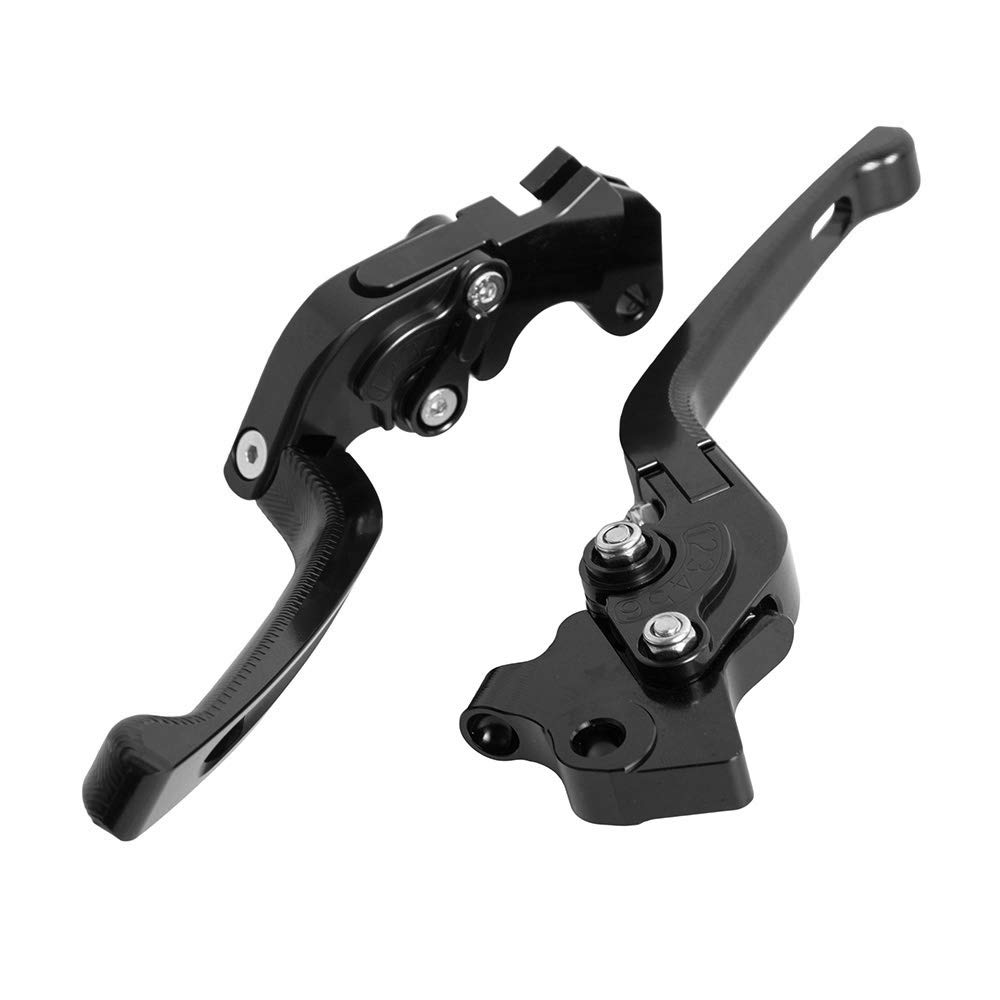 Per Yamaha YZF R6 1999-2004, Leve moto pieghevoli in alluminio CNC 3D impugnatura della freno frizione regolabile per YZF R1 2002-2003 (Nero)