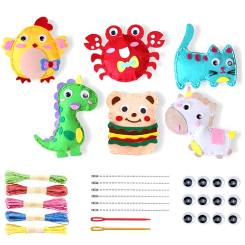 XOXVURI Kits De Costura De Fieltro Animal Kit De Costura Para Niños Artes Y Artesanías Para Principiantes Kit Manualidades Niños Juguetes De Coser Diy Kits De Costura Para Principiantes