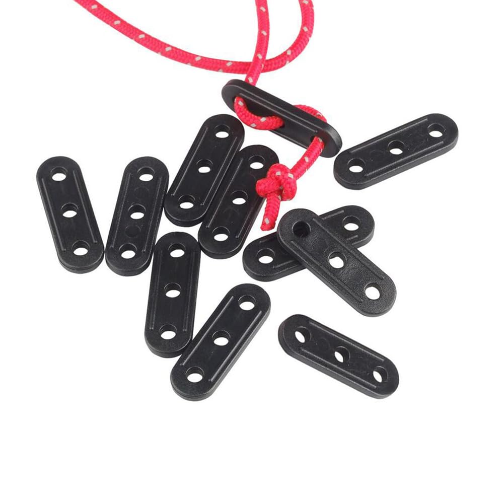 Upstore 20PCS Plastic Cord Tensioners Rope Adjuster Tent Guy-Line Wind Rope Buckle Fastener Tightener for Hiking Camping Picnic Outdoor Activities (Black)