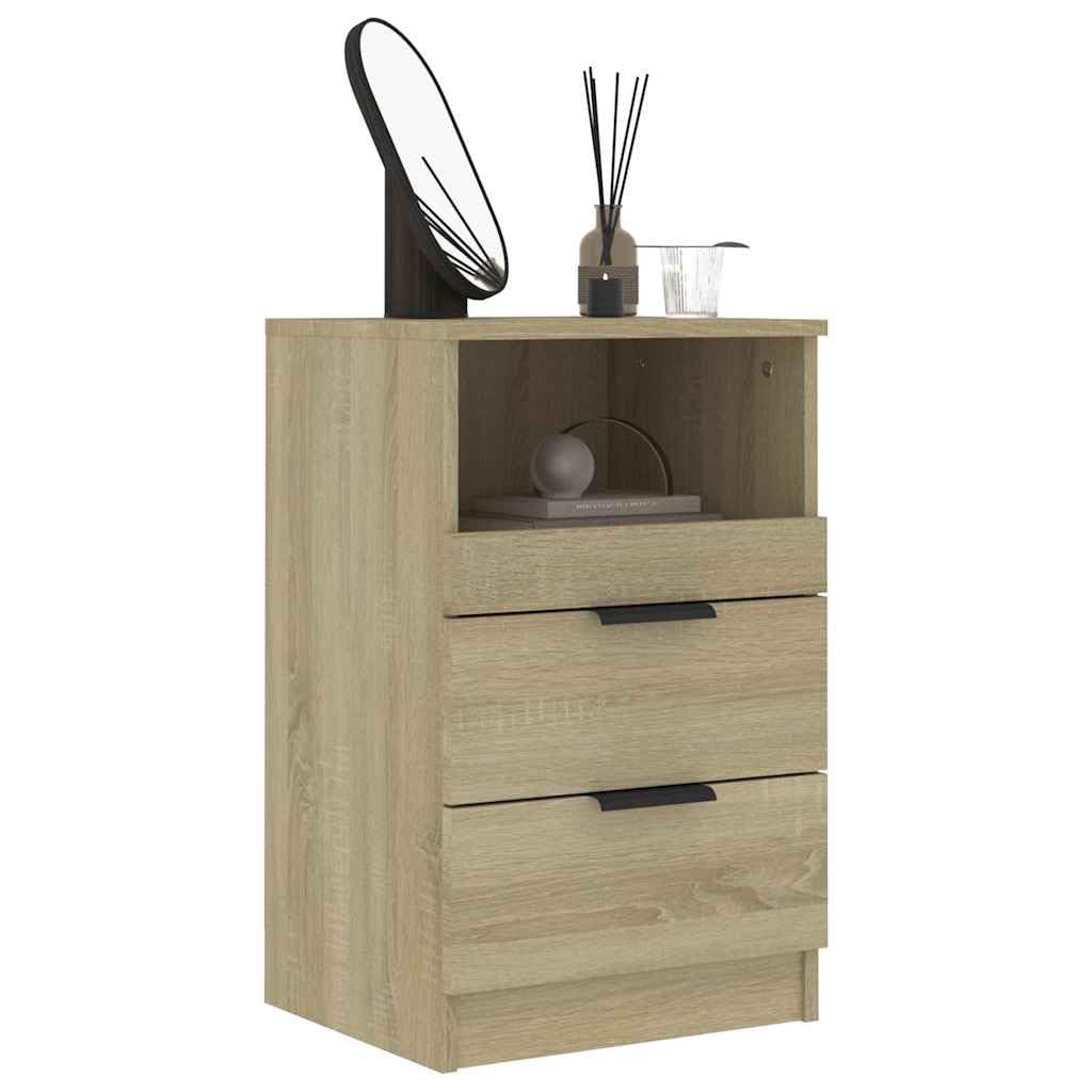 Zeitloser Nachttisch mit 2 Schubladen und Fach | Hochwertiger Holzwerkstoff mit feuchtigkeitsbeständiger Oberfläche | Stabiles Design für Schlafzimmer und Wohnbereich