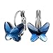 SIVERY "Butterfly Dream" Blue Stud Earrings Jewelry Set, Made with Swarovski Crystals, Jewelry for Women