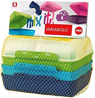 Inateck emsa Brotdose VARIABOLO Clipbox Set Boys, 4-teilig, Farbig, Sie erhalten 1 Packung, Packungsinhalt: 4 teilig