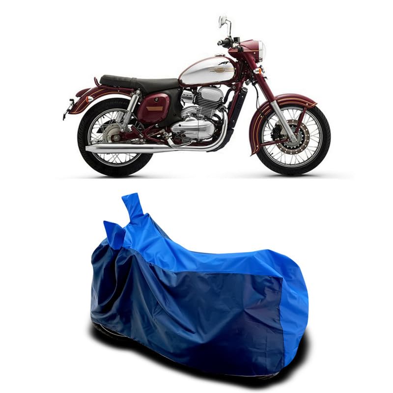 Image of DUFFEL-Two Wheeler Bike Body Cover Compatible for Jawa 300 Heat Protectio /UV-Rays /Birds Dropping /DustProof /Waterproof All Variants [Nevay Blue]