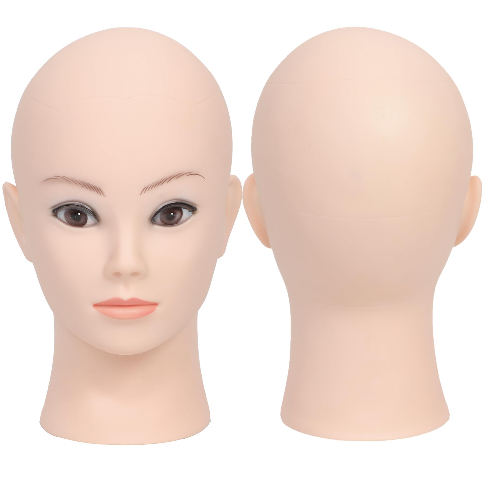 RUISIMEI Female Cosmetology Bald Manikin Mannequin Head for Wigs Making Wig Display Hat Display Glasses Display with Free Clamp