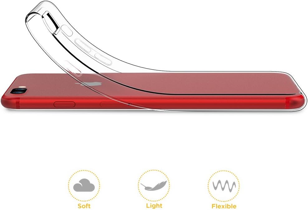 EasyAcc Slim Case for iPhone 8 Plus/iPhone 7 Plus, Ultra Thin Soft TPU Phone Transparent Cases Crystal Clear Wireless Charging Back Protective Cover Compatible with iPhone 8 Plus/iPhone 7 Plus