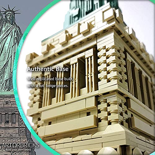 Artorbricks Architectural Statue Of Liberty Building Large Collection Building Set Model Kit And Gift For Kids And Adults, Compatible With Lego (1577 Pieces) #TOP5