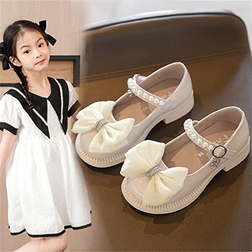 sfdgfhyf Little Children Tennis Shoes Kid Baby Girls Leather Shoes Summer Soft Bottom Pearl Bow With Dress Shoes for 3 to2