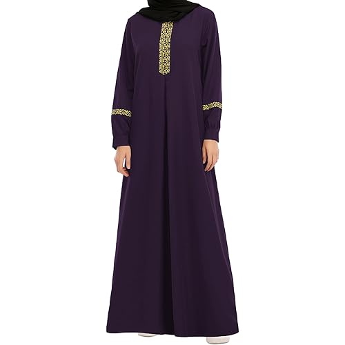 WSPLYSPJY Womens Muslim Abaya Dress Zipper Islamic Robe Pockets Maxi Prayer Clothes with Hijabs