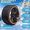 SNOWGO - Set di 2 calze da neve in tessuto - Taglie da M a XL - Omologate 16662-1 Europa - Compatibili con veicoli 4x4, veicoli elettrici, furgoni e veicoli commerciali <3,5T. (L)