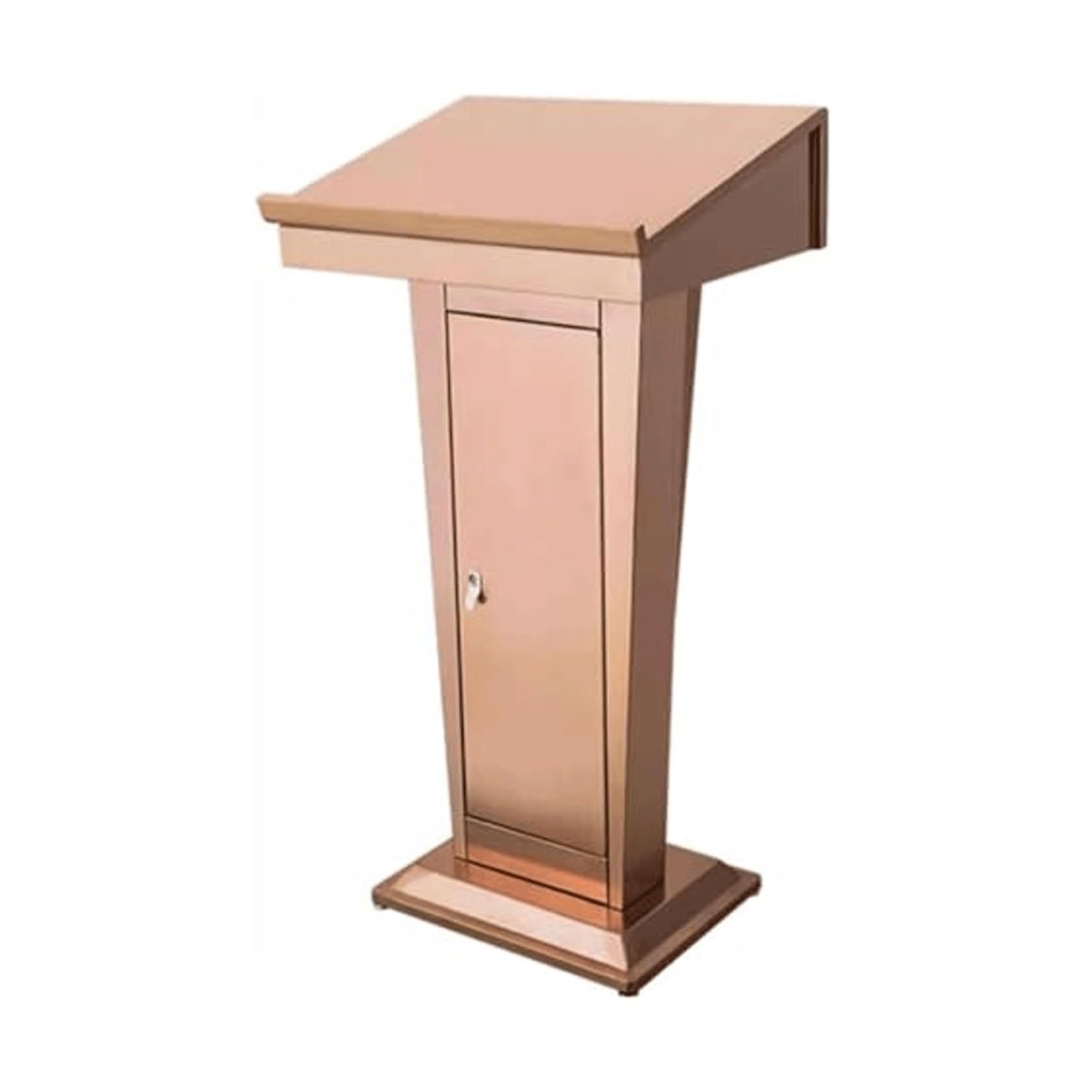 Pupitre de pupitre sur Pied en Acier Inoxydable avec Serrure | Hoste sur pied avec chaires à support supérieur incliné for églises, hôtel avec espace de stockage(Rose Gold)