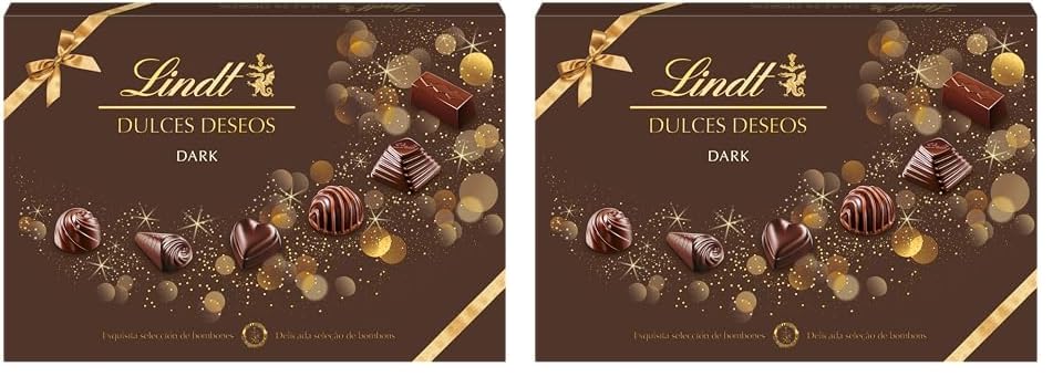 Lindt DULCES DESEOS DARK, caixa de bombons sortidos de chocolate negro de diferentes intensidades, para partilhar os seus melhores desejos, 337g (Pacote de 2)