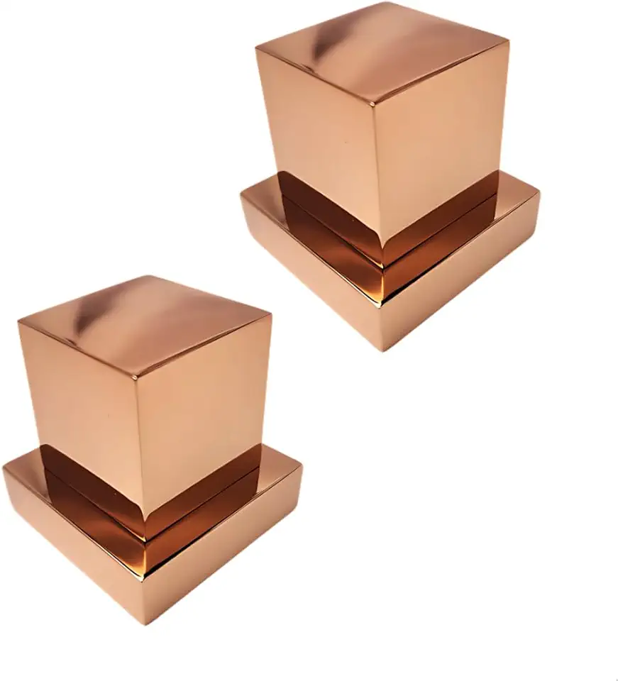 Kit 2 Acabamento Banheiro Quadrado SOFTINOX para Registro Rose Gold 100% Metal Registro Padrão Deca 1/2 e 3/4 – Compatível com Várias Marcas para Banheiro e Cozinha