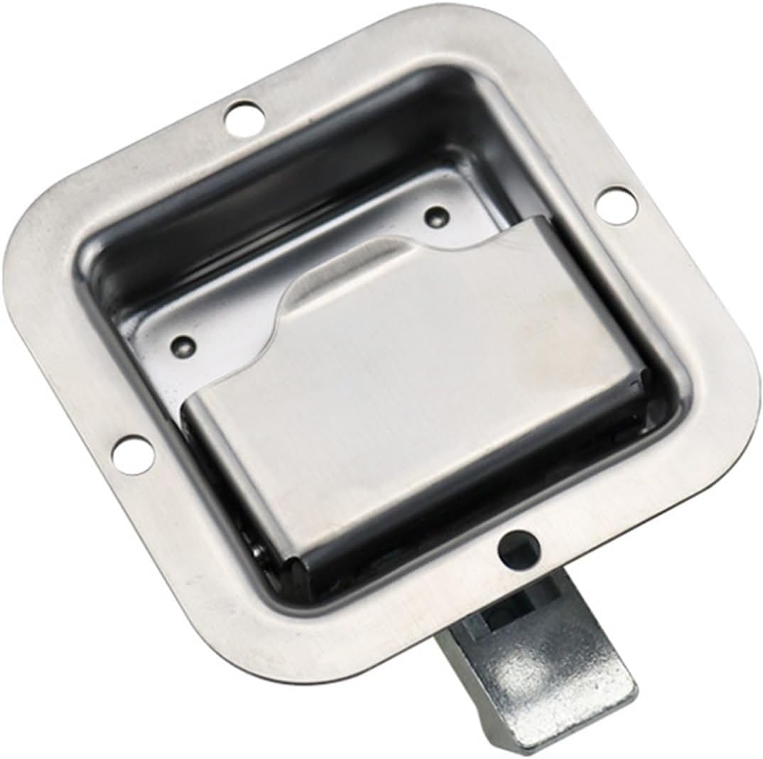 Stainless Steel Box Type Car Door Lock Electric Cinet Square Rv Trailer Engineering Vehicle Toolbox Panel 1Pcs