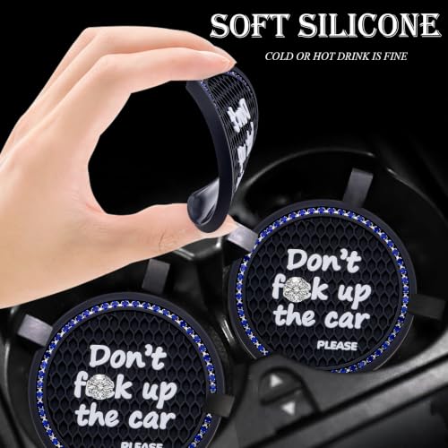 Portavasos para carro cristal strass 2 piezas 2.75 pulg miniatura 4