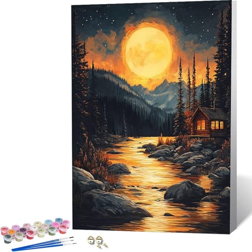 Paint by Numbers �X �������G �� �y�C���g�o�C�i���o�[, ��l�p�����h��G�L�����o�X�N���t�g �u���V�ƃA�N�����G�̋�� �z�[�� �I�t�B�X����, �����ւ̃M�t�g 100x135cm -zjn2604OC