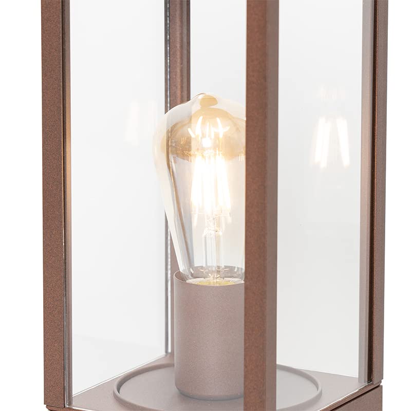QAZQA charlois - Palo da giardino Industriale - 1 luce - L 14 cm - Ruggine - Industriale - Illuminazione esterna