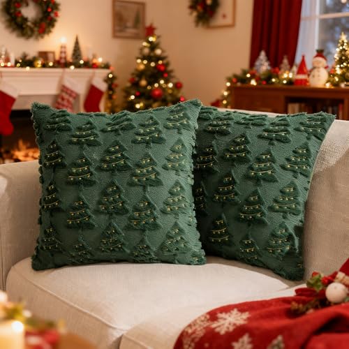 Kissenbezug Weihnachten 40x40 cm,2er Set Weihnachtskissen...