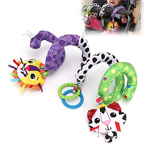 Cosiki Brinquedos de carrinho de bebê de berço, brinquedo de atividade espiral macia adorável para a