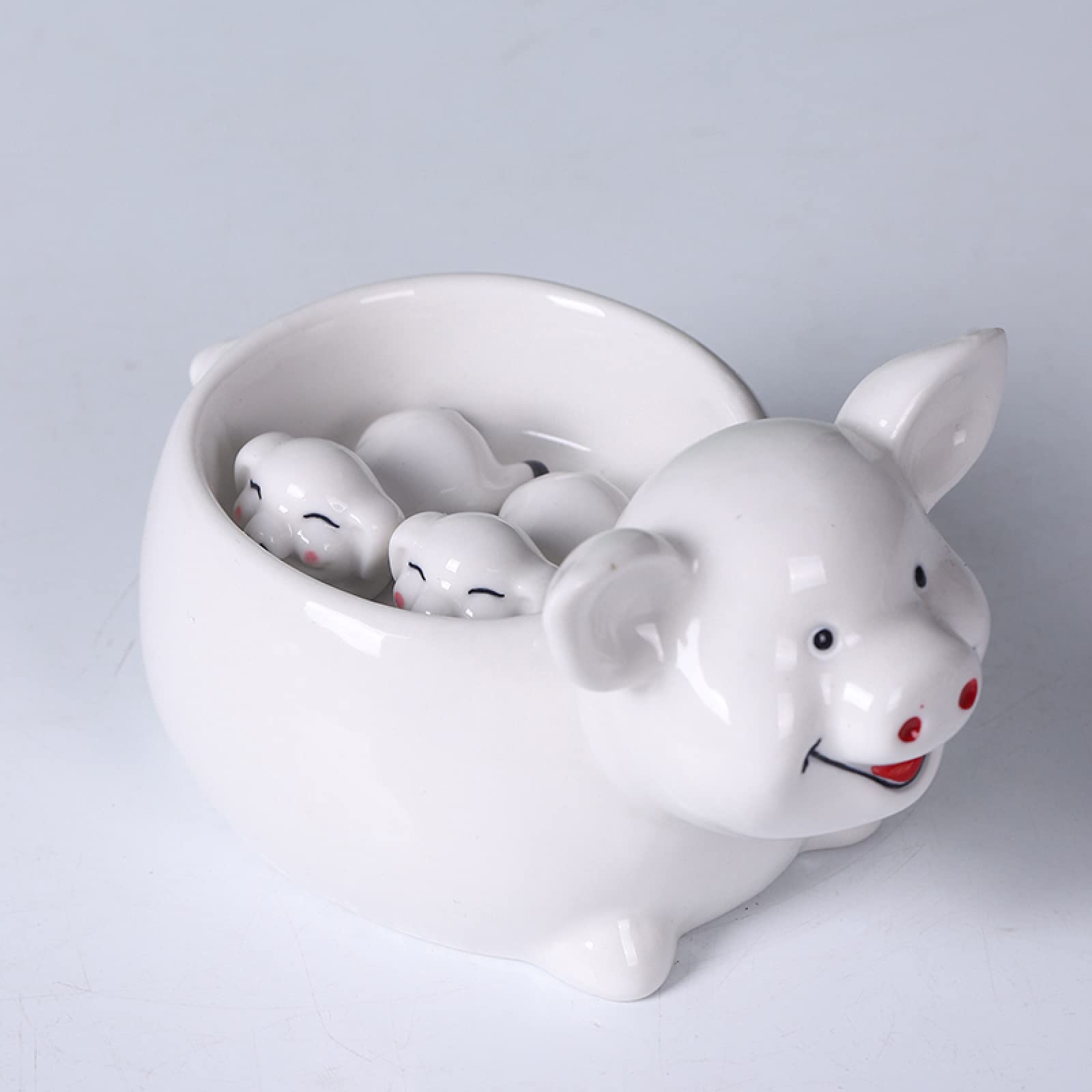 Amazon | セラミック箸置き白豚形スプーンホルダーセットセラミック