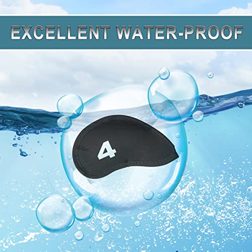 Newpal Golf 10 In 1 Is Made Black Neoprene Acrylic, Golf Iron Head Cover Set, Head Cover Fits All Brands, Oversized And Waterproof. (Acrylic) #TOP3