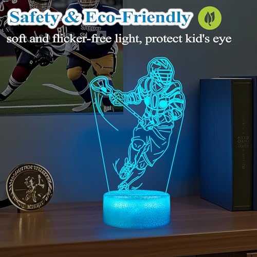 Image of Lacrosse Gifts for Men, Lacrosse Night Light with Remote Control, 16 Colors Changing, Timer, RGB Flashing Mode and Dimmable, Gifts for Boys Christmas Decor