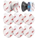 8 Pack Sticky Adhesive Replacement for Socket Stand, VOLPORT 1.4 Inch Pops 3M Circle Heat Resistant Double Sided Clear White High Bond Tape Extra Strong Removable Sticker Pad for Phone Grip Holder