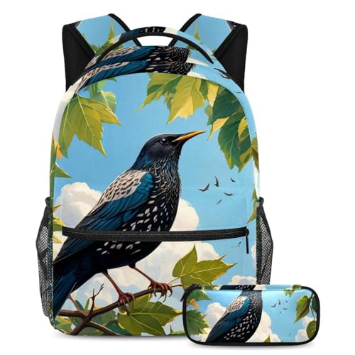 Sac à dos multicolore motif étourneau idéal pour les sorties et le collège